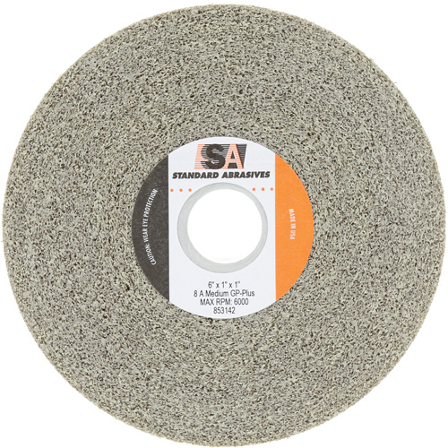 Standard Abrasives General Purpose Plus Wheel, 6" Dia., Medium Grit, Aluminum Oxide TGS INDUSTRIEL