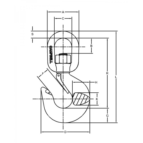 Latched Swivel Hoist Hook TGS INDUSTRIEL
