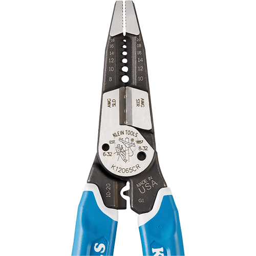 Klein-Kurve&reg; Heavy-Duty Wire Stripper, Cutter & Crimper Multi-Tool, 8-1/4" L, 8 - 20 AWG TGS INDUSTRIEL