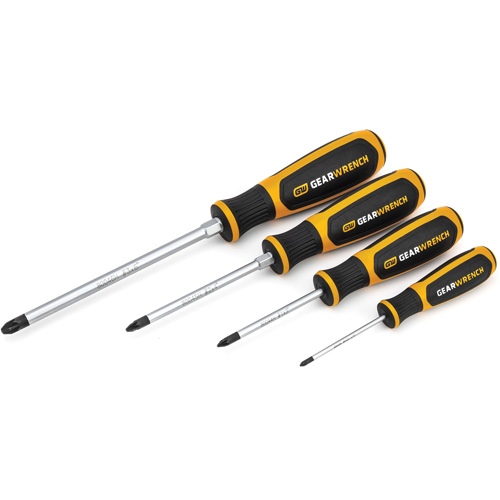 Pozidriv&reg; Dual Material Screwdriver Set, 4 Pcs. TGS INDUSTRIEL
