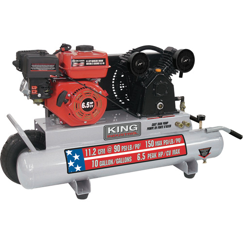 Wheelbarrow Air Compressor, Gas, 10 Gal. (12 US Gal), 150 PSI TGS INDUSTRIEL