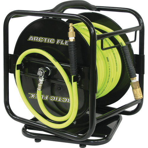Manual Hose Reel with Hybrid Polymer Air Hose, Air, 1/4" x 100', Single Hose TGS INDUSTRIEL