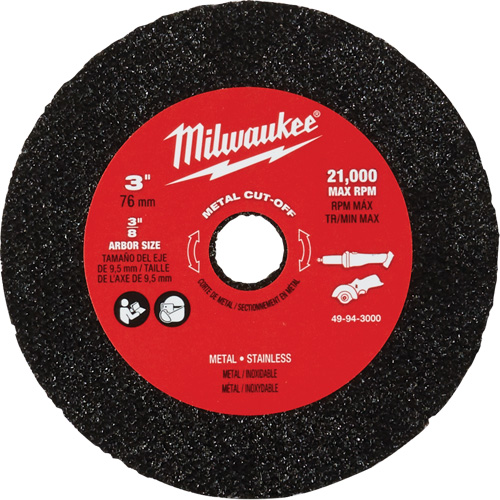 Meule de tronçonnage des m&eacute;taux, 3" x 0,04", Arbre 3/8" TGS INDUSTRIEL