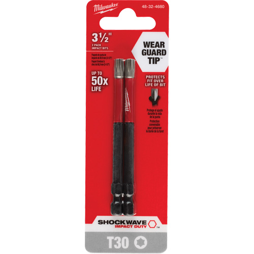Embout de tournevis Shockwave Impact Duty, Torx, Embout T-30, Prise 1/4", Longueur 3-1/2" TGS INDUSTRIEL