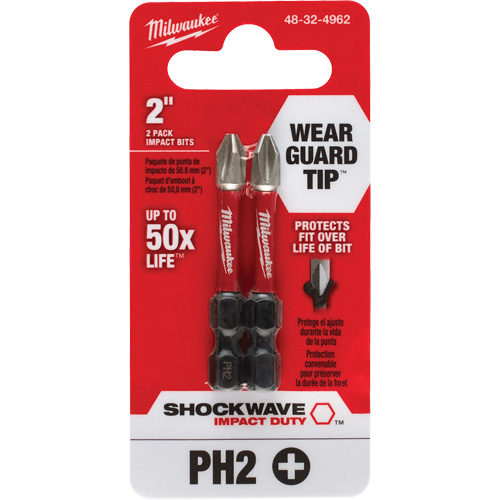 Embout de tournevis Shockwave Impact Duty, Phillips, #2, Prise 1/4" TGS INDUSTRIEL