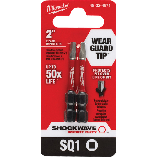 Embout de tournevis Shockwave Impact Duty, Carr&eacute;e, #1, Prise 1/4" TGS INDUSTRIEL