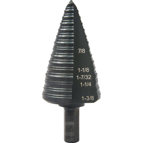 Foret &eacute;tag&eacute; &agrave; trous multiples no 12, 7/8" - 1-3/8", Incr&eacute;ments de 1/16", Acier rapide TGS INDUSTRIEL