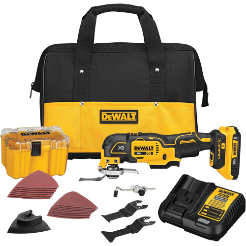 Ensemble pour outil polyvalent oscillant sans balai et sans fil &agrave; 3 vitesses XR, 20 V, Lithium-ion TGS INDUSTRIEL
