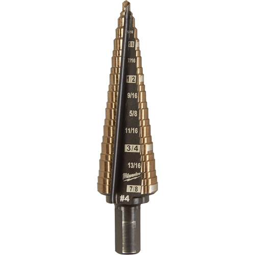 Foret &eacute;tag&eacute;, 3/16"/#4 - #4/7/8", Incr&eacute;ments de 1/32", Acier rapide au cobalt TGS INDUSTRIEL