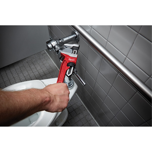 Cl&eacute; &agrave; tuyau &agrave; m&acirc;choires lisses, Cap des m&acirc;choires 2-5/8", Longueur 12", Fini Rev&ecirc;tement en poudre, Prise Ergonomique TGS INDUSTRIEL