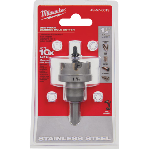 One-Piece Carbide Hole Cutters, 1-1/4", 3/16" Depth of Cut TGS INDUSTRIEL