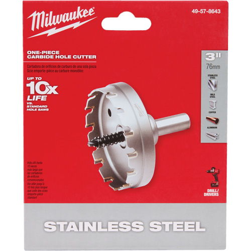 One-Piece Carbide Hole Cutters, 3", 3/16" Depth of Cut TGS INDUSTRIEL