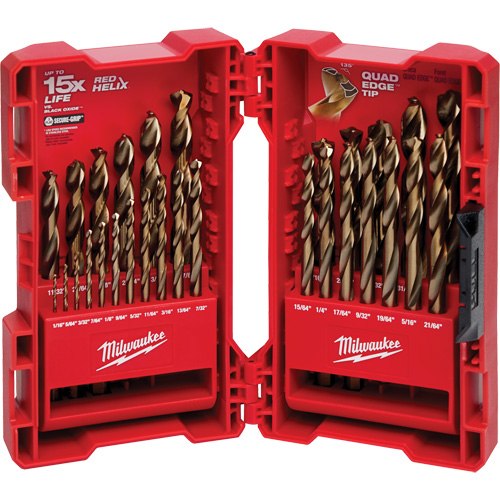 Red Helix Drill Bit Set, 29 Pieces, Cobalt TGS INDUSTRIEL
