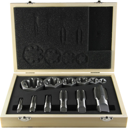 DRILLCO Pipe Tap Set, 12 Pieces TGS INDUSTRIEL