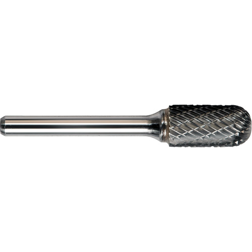 DRILLCO Double Cut Ballnose Cylinder Burr, SC-12 TGS INDUSTRIEL
