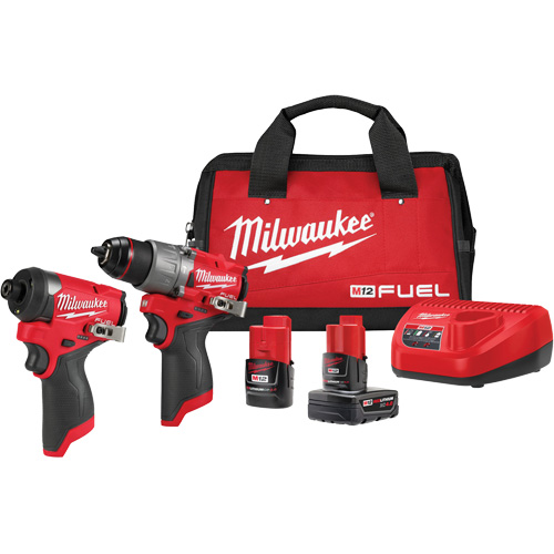 M12 FUEL 1/2" Drill Driver & 1/4" Hex Impact Driver Combo Kit, Lithium-Ion, 12 V TGS INDUSTRIEL