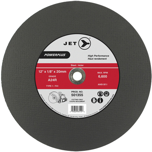 Meule &agrave; tronçonner PowerPlus A24R, 12" x 1/8", Arbre de 20 mm, Type 1, 6600 Tr/min TGS INDUSTRIEL
