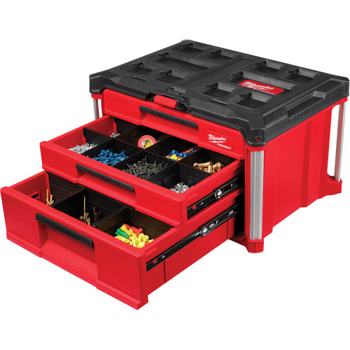 Boîte &agrave; outils avec 3 tiroirs PackOut, 16-3/10" x 22-1/5" x 14-3/10", Rouge TGS INDUSTRIEL