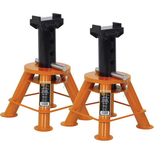 Low Profile Jack Stands, Locking Pin, 10 Tons Capacity, 17-1/3" - 11-1/8" H TGS INDUSTRIEL