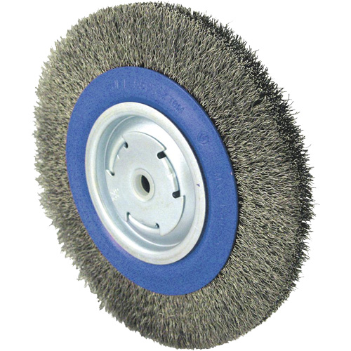 Crimped Wire Wheel Brushes, 8" Dia., 0.014" Fill, 1/2" - 5/8" - 2 Arbor TGS INDUSTRIEL