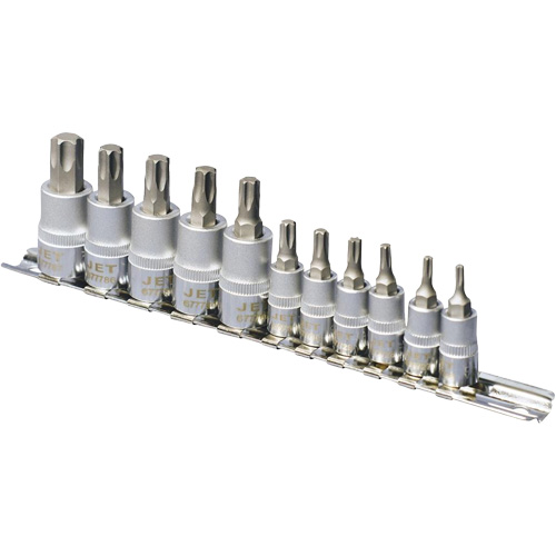 SS1438-11T Chrome Socket Bit Sets, Torx&reg;, 1/4"/3/8" Drive, 10 Pcs TGS INDUSTRIEL