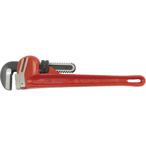 PW-14 Steel Pipe Wrenches - Chrome Molybdenum Jaw, 2-7/16" Jaw Capacity, 14" Long, Chrome Finish TGS INDUSTRIEL
