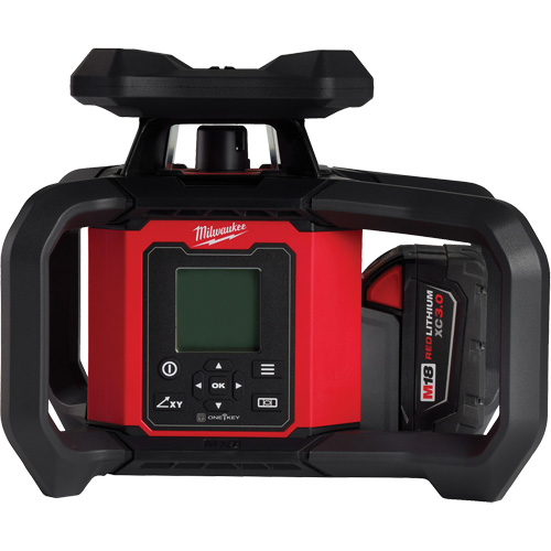 M18 Red Exterior Dual Slope Rotary Laser Level Kit with Receiver & Remote, 4000' (1219.2 m) TGS INDUSTRIEL