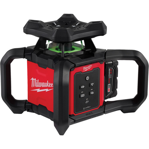 Ensemble de niveau rotatif au laser int&eacute;rieur vert M18 avec t&eacute;l&eacute;commande/r&eacute;cepteur & support mural, 1000' (304,8 m) TGS INDUSTRIEL