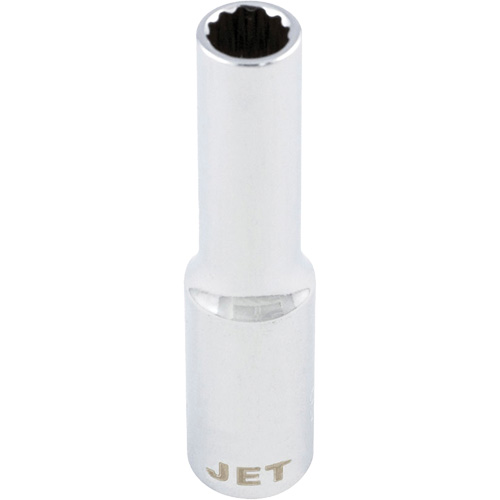 Douille chrom&eacute;e, 8 mm, Prise 1/4", 12 pans, Profond TGS INDUSTRIEL