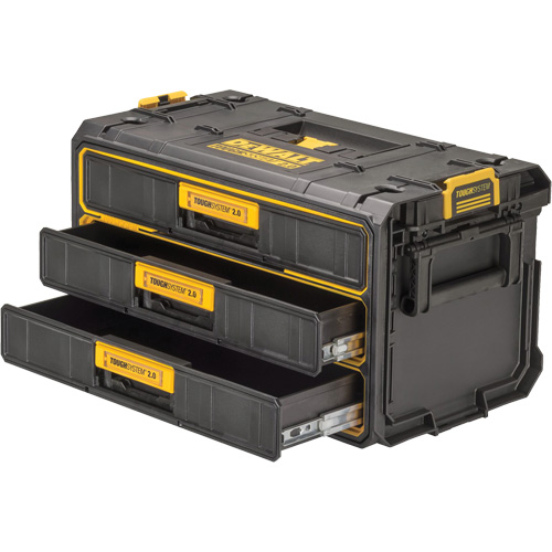 Unit&eacute; &agrave; trois tiroirs ToughSystem 2.0, 21-4/5" x 12-3/10" x 12-3/5", Noir/Jaune TGS INDUSTRIEL