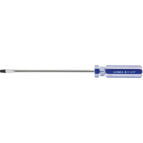 Tournevis &agrave; fente bleu transparent avec bandes, Tige de 3/16", Ronde, Prise en Plastique TGS INDUSTRIEL