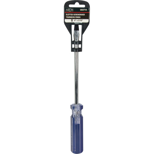 Tournevis &agrave; fente bleu transparent avec bandes, Tige de 5/16", Ronde, Prise en Plastique TGS INDUSTRIEL