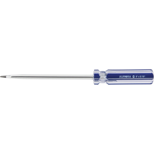 Tournevis &agrave; fente bleu transparent avec bandes, Tige de 5/16", Ronde, Prise en Plastique TGS INDUSTRIEL