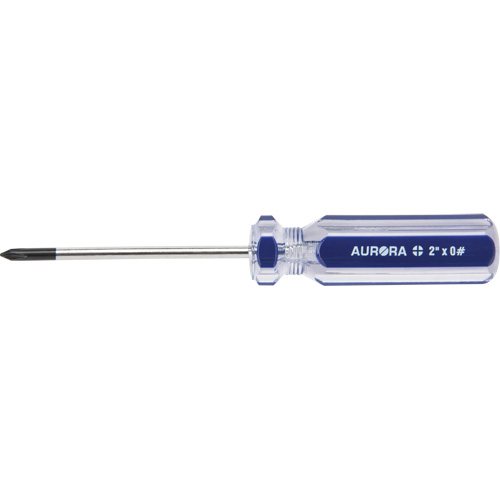 Tournevis Philips bleu transparent avec bandes, #0, Prise Plastique TGS INDUSTRIEL