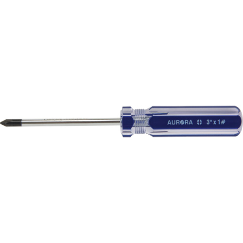 Blue Transparent Striped Philips Screwdriver, #1, Plastic Handle TGS INDUSTRIEL