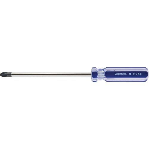 Tournevis Philips bleu transparent avec bandes, #3, Prise Plastique TGS INDUSTRIEL