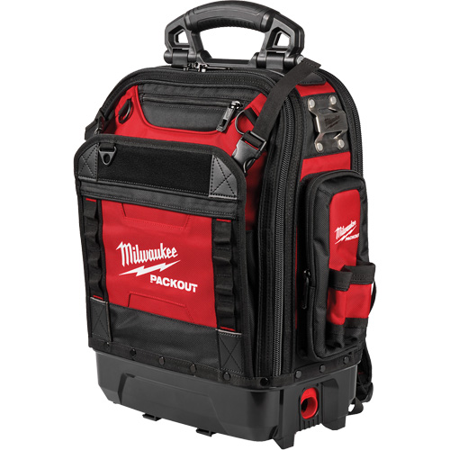 PackOut Structured Backpack, 9-1/2" L x 18" W, Black/Red, Polyester TGS INDUSTRIEL