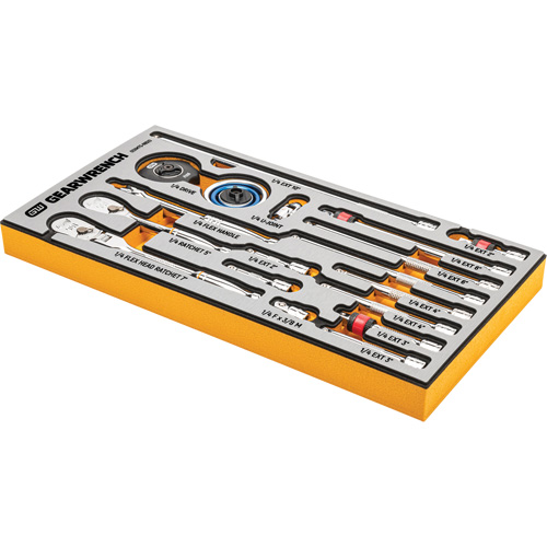 Jeu d'outils pour maître m&eacute;canicien MEGAMOD dans des plateaux en mousse modulaire de premi&egrave;re qualit&eacute; avec rangement d'outils, 1268 morcea TGS INDUSTRIEL