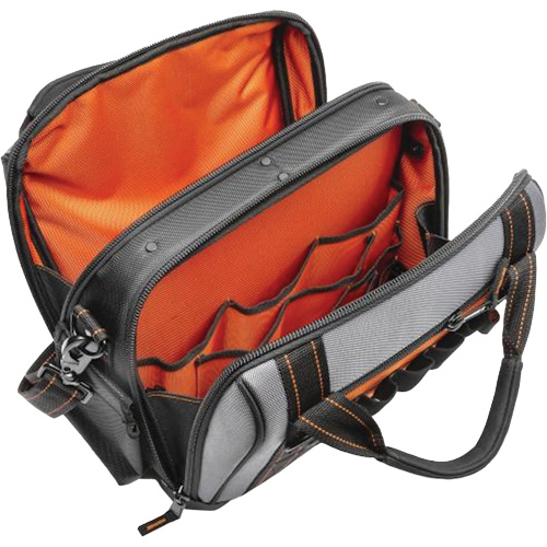 Sac ouvert de 14" pour outils d'ouvrier, Polyester, 32 pochettes, Noir/Gris TGS INDUSTRIEL