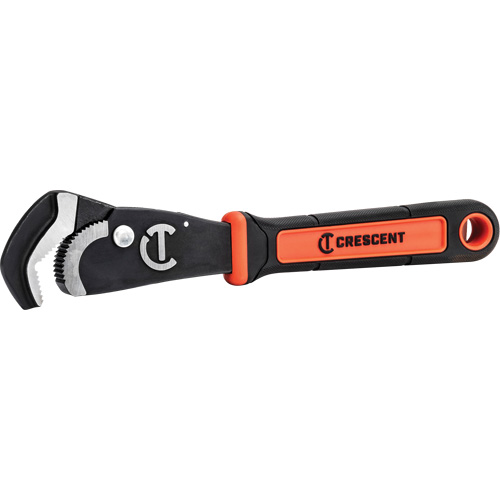 Cl&eacute; bimat&eacute;riau auto-ajustable pour tuyau, Cap des m&acirc;choires 1-1/2", Longueur 12", Fini Oxyde noir, Prise Coussin&eacute;e TGS INDUSTRIEL