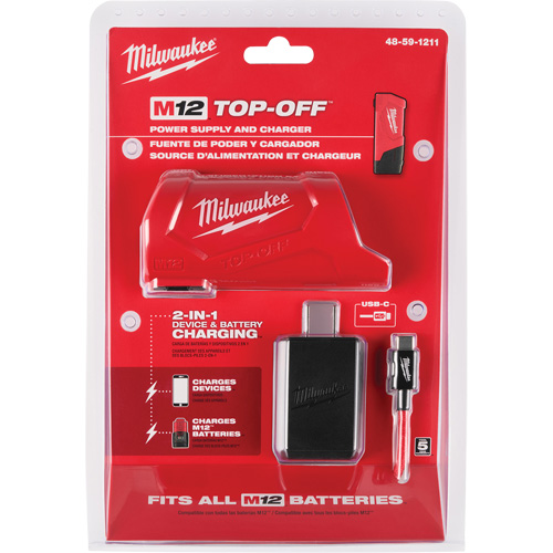 Bloc d'alimentation et chargeur M12 TOP-Off, 12 V, Lithium-ion TGS INDUSTRIEL
