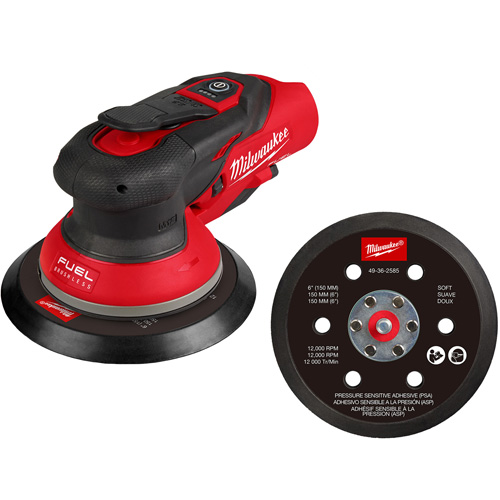 M12 FUEL 6" Random Orbital Sander, 6" Sand Paper, 12 V TGS INDUSTRIEL