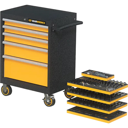Jeu d'outils de m&eacute;canicien dans des plateaux modulaires en mousse avec conteneur de rangement, 247 morceaux TGS INDUSTRIEL