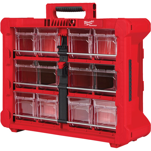 Organisateur PACKOUT &agrave; bac inclinable, 15-1/5" x 19-7/10" x 6-7/10", Noir/Rouge TGS INDUSTRIEL