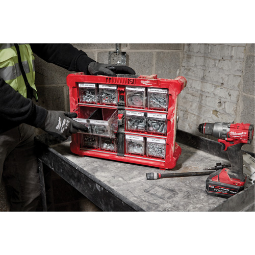 Organisateur PACKOUT &agrave; bac inclinable, 15-1/5" x 19-7/10" x 6-7/10", Noir/Rouge TGS INDUSTRIEL