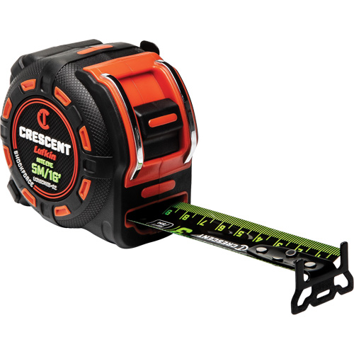 Shockforce NITE EYE Tape Measure, 1-1/4" x 16'/5 m, Metric/SAE Graduations TGS INDUSTRIEL