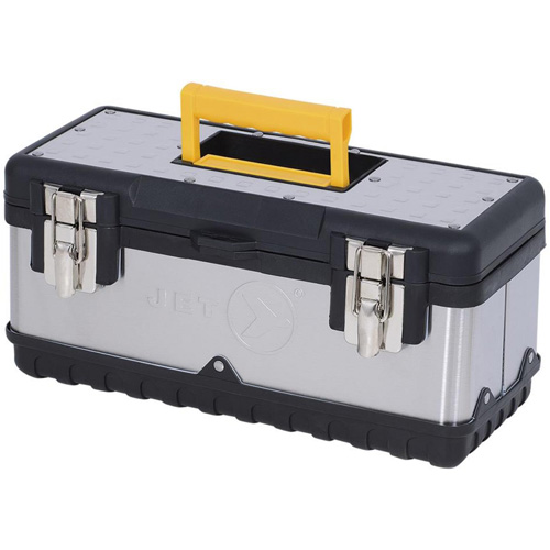 Coffre &agrave; outils portatif en acier inoxydable JPSTB-15, 6-1/4" P x 15" la x 7" h, Noir/Argent TGS INDUSTRIEL