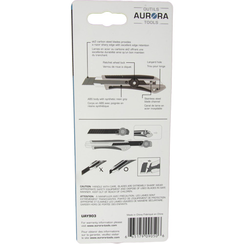 18mm Professional Knife, Stainless Steel, Heavy-Duty, Rubber Handle TGS INDUSTRIEL