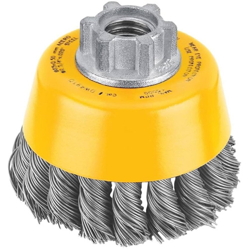 Brosse boisseau en fil de carbone torsad&eacute; &agrave; haute performance, 3" dia. x 5/8"-11 arbre TGS INDUSTRIEL