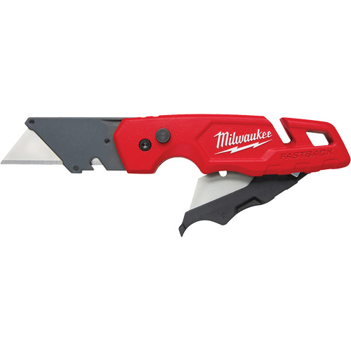 Couteau utilitaire pliant FASTBACK avec rangement pour lames, poign&eacute;e en M&eacute;tal TGS INDUSTRIEL